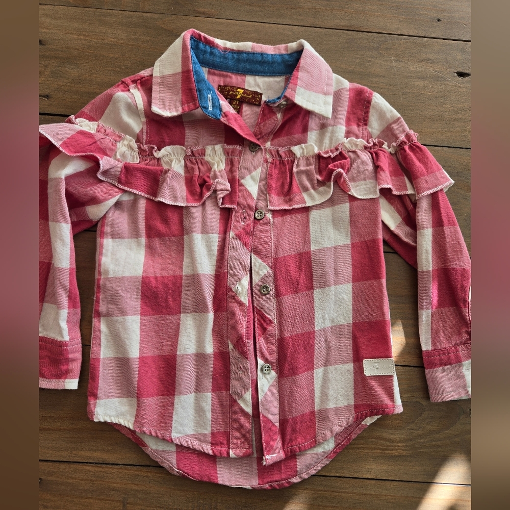 7 For All Mankind Plaid 2T Shirt